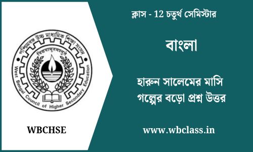 হারুন সালেমের মাসি গল্পের বড়ো প্রশ্ন উত্তর