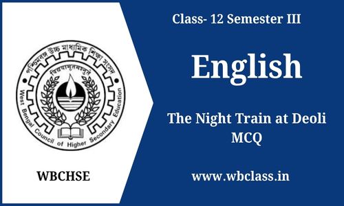 The Night Train at Deoli MCQ