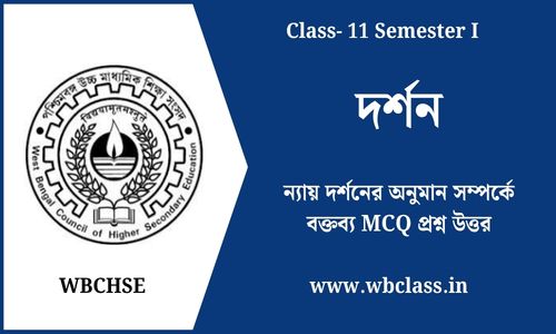 ন্যায় দর্শনের অনুমান সম্পর্কে বক্তব্য MCQ প্রশ্ন উত্তর