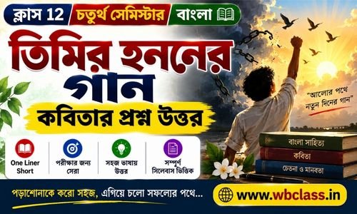 তিমির হননের গান কবিতার প্রশ্ন উত্তর